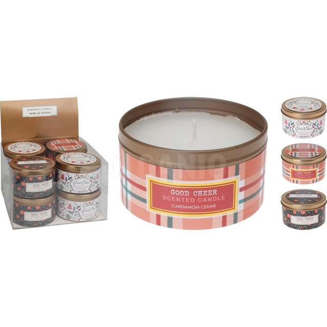 Vaso latta c/candela 8x5cm 3ass - Principale