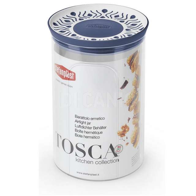Barattolo tondo tosca 1,2lt bianco/palace blue - Principale