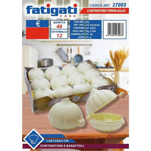 Contenitore f/aglio 7,5x7,5x8,5 cm - Principale