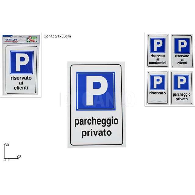 Cartello parcheggio riservato 4 ass. due esse - Principale