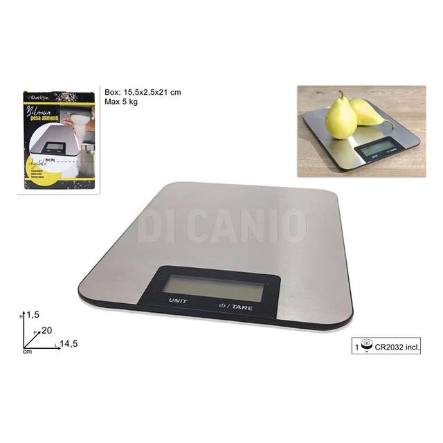 Bilancia digitale acciaio cucina 5 kg - Principale