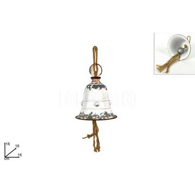 Campana metallo 17x16cm bianco d.e. - Principale