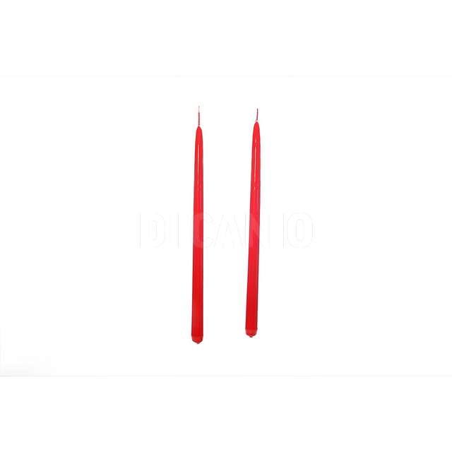 Coppia candele a stelo lucid h. cm 35colore rosso - Principale