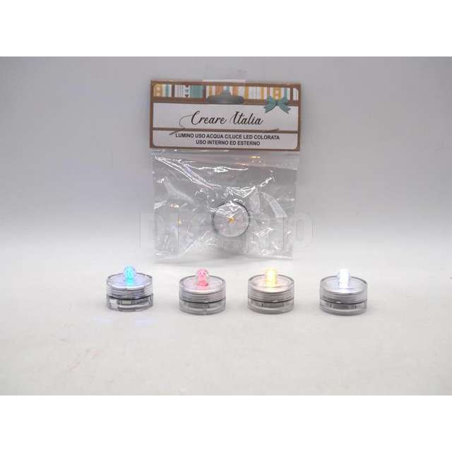 Lumino uso acqua con luce led colorata h.2,5/d.3cm. colori ass.ti - Principale