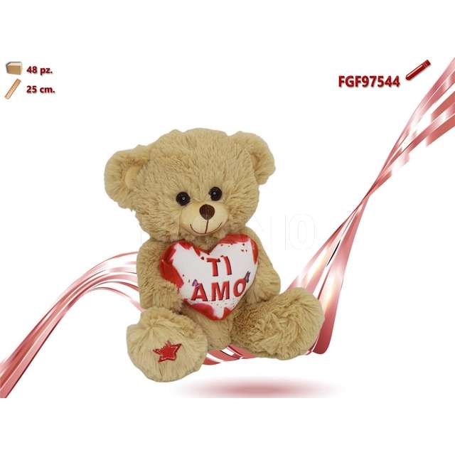 Orso peluce con cuore ti amo cm.25 - Principale