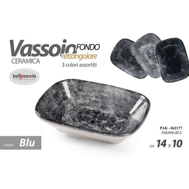 Vassoio rettangolare blu cm.14x10 - Principale