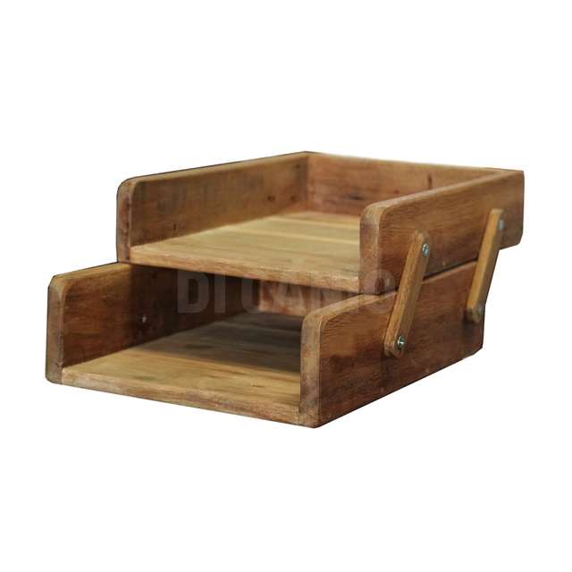 Portadocumenti legno 2 ripiani cm.26x26x16 - Principale