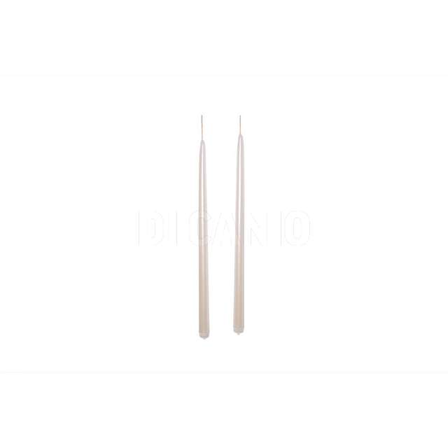 Coppia candele a stelo lucid h. cm 35 colore madreperla - Principale