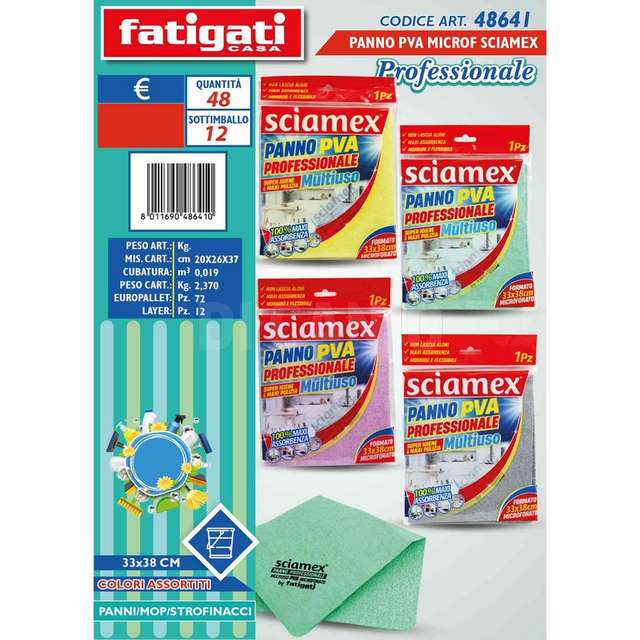 Panno pva microfibra sciamex professionale 33x33 - Principale
