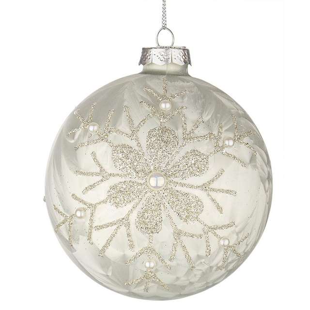 Sfera vetro camilla bianco diametro 100 - Principale