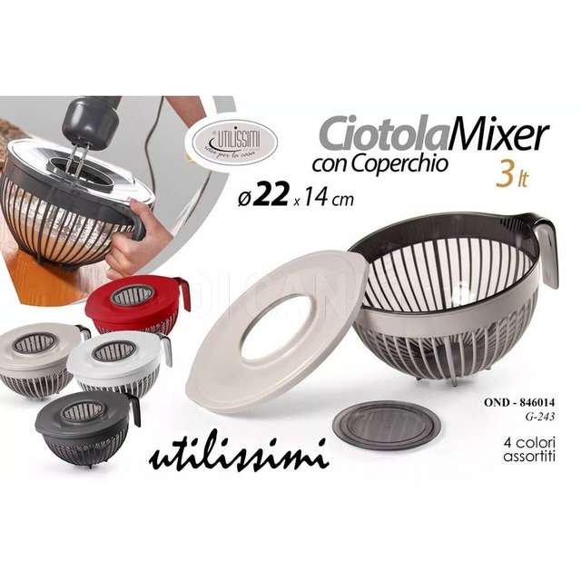 Ciotola mixer 3 lt cm.22x14 assortita - Principale