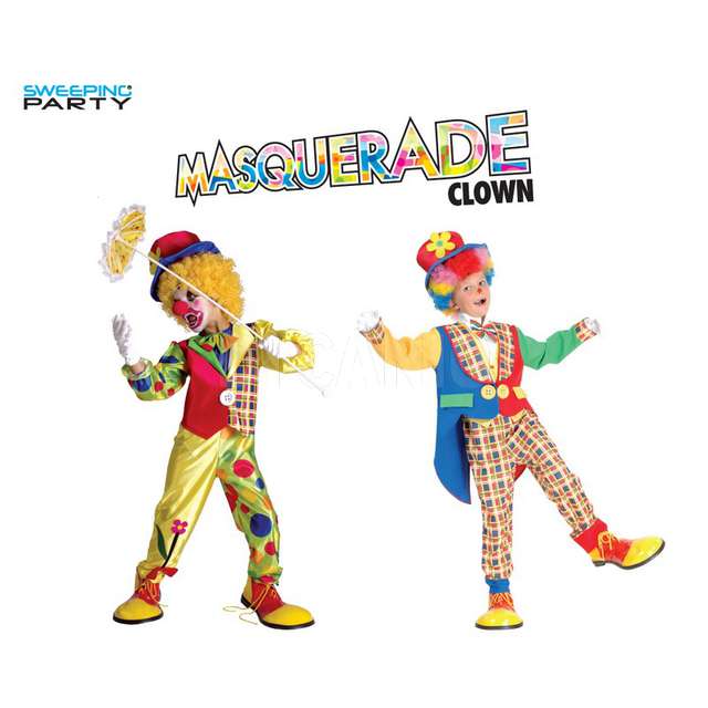 Costume clown 6-14 anni - Principale