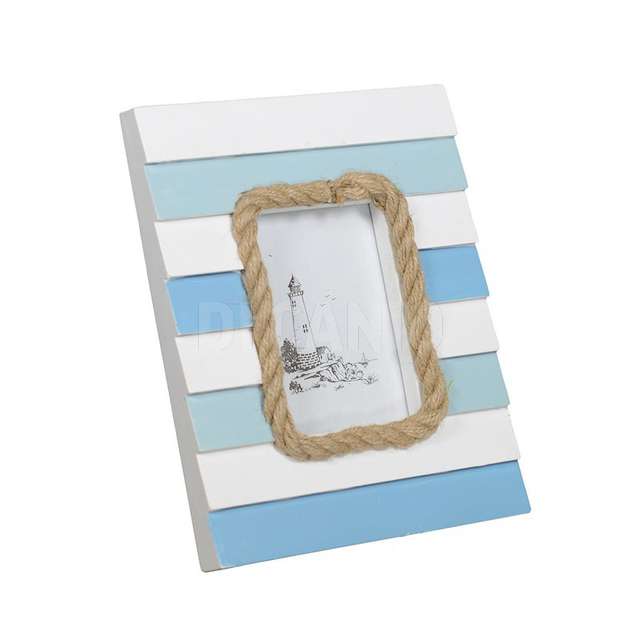 P_afoto da tavolo mare legno bianco_azzurro rett. cm24,5x3h28 vac.5101520000 - Principale