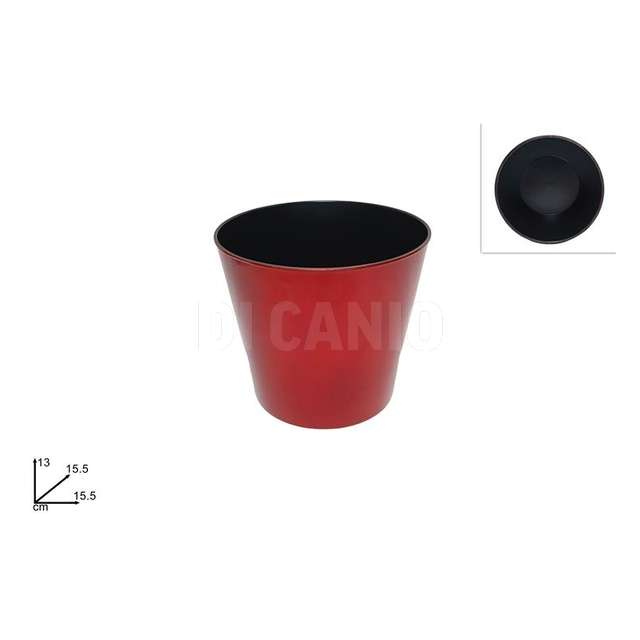 Vaso pianta diam 15.5 rosso lucido - Principale