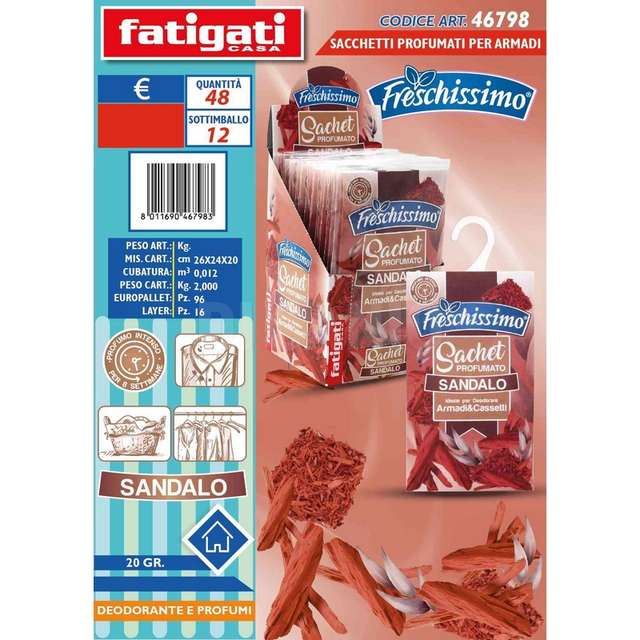 Sacchetti profumati sandalo x armadi 20gr. - Principale