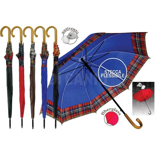 Ombrello automatico 8 stecche f.ferro banda - Principale