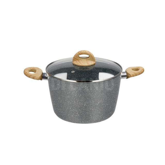 Casseruola antiaderente stone cooking +coperchio induzione cm.24 - Principale