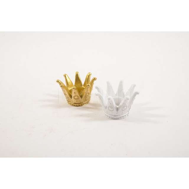 Portatealight corona in resina diam.9.5x6cm assortito - Principale