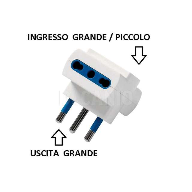 Adattatore triplo 2 posti + t 16 a. 250v bianco f.a.i. 8011f - Principale