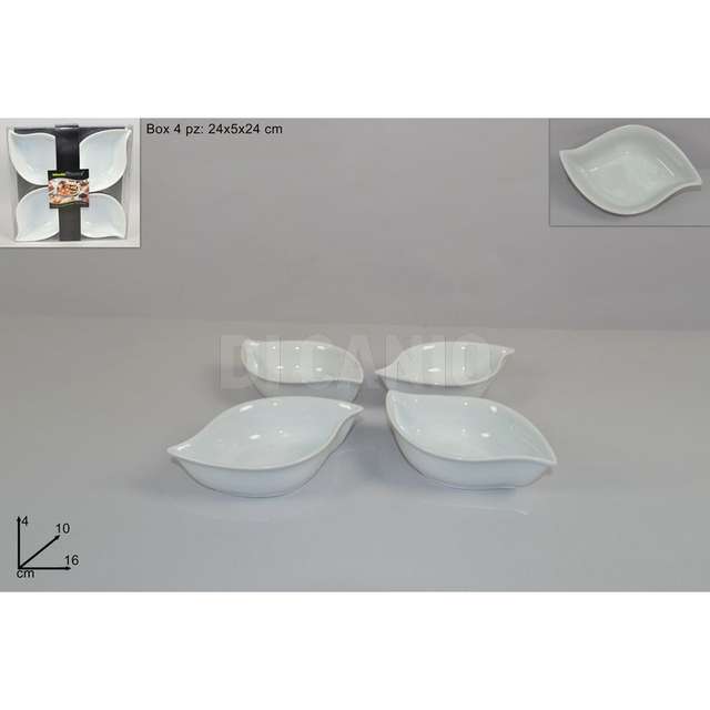 Ciotole foglia aperitivo set 4 pz due esse - Principale