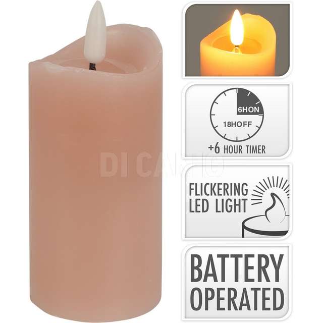 Candela rosa led 5x10cm - Principale