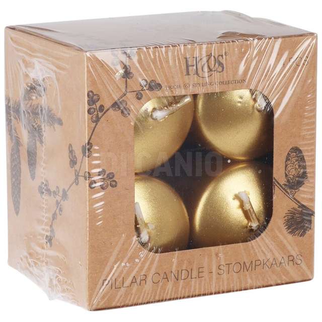 Set 4 candele champagne metal 4x6cm - Principale