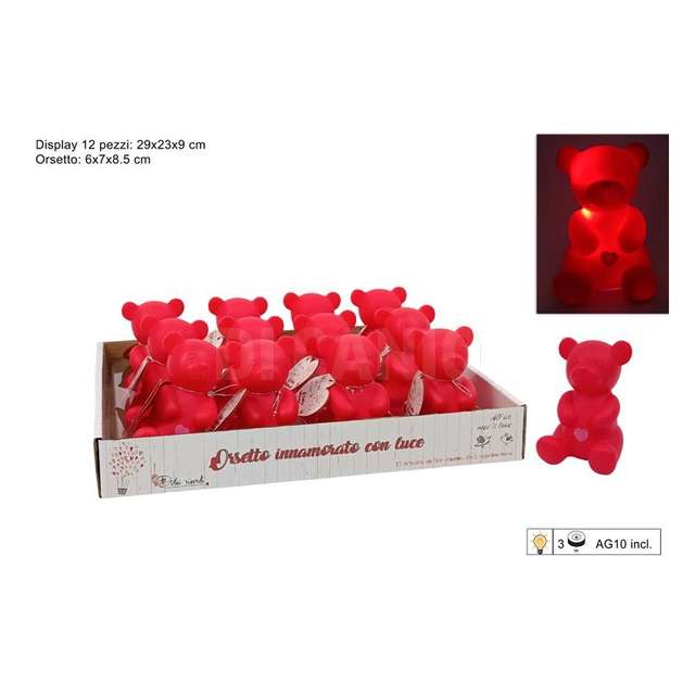 Orso rosso con luce batteria - Principale