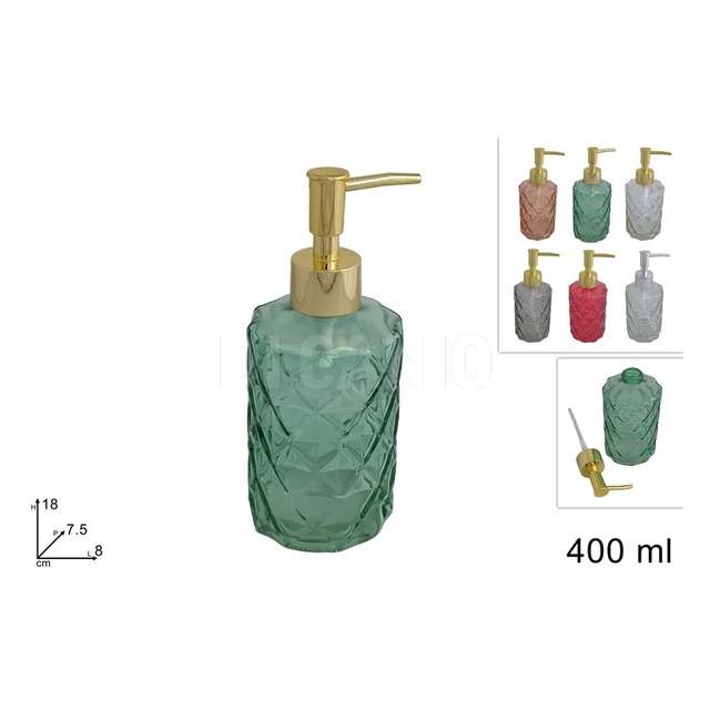 Dosa sapone vetro rombi 400 ml colori assortiti - Principale