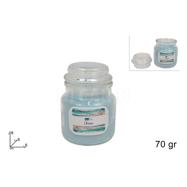 Candela profumata ocean 70gr in barattolo vetro - Principale