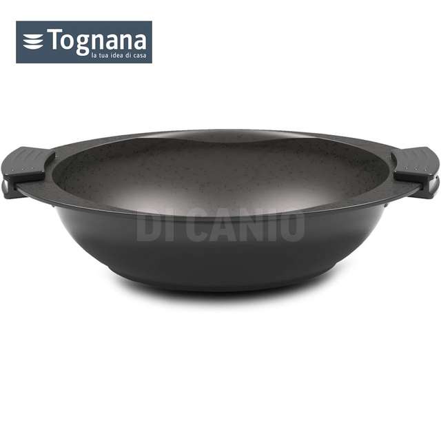 Wok pressofusa pietra induzione 2 msilicone cm.28 salvaspazio - Principale