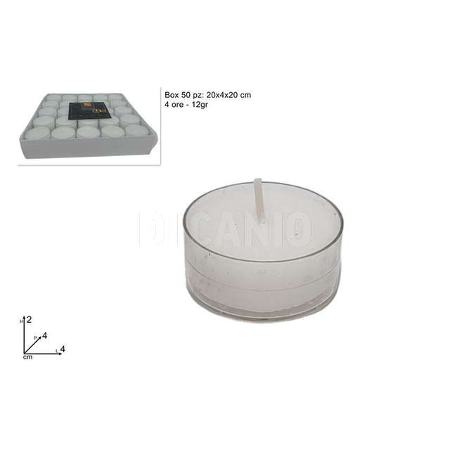 Candele tealight pvc 50pz 12gr 4ore - Principale