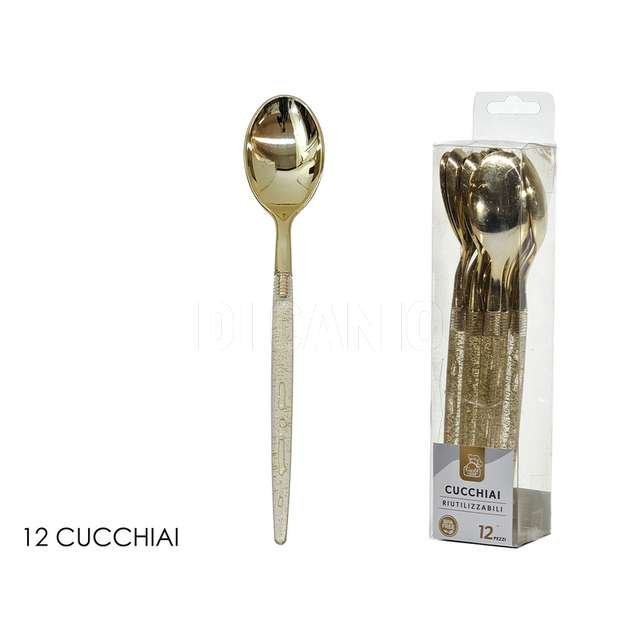 Set 12 cucchiai oro con glitterca - Principale