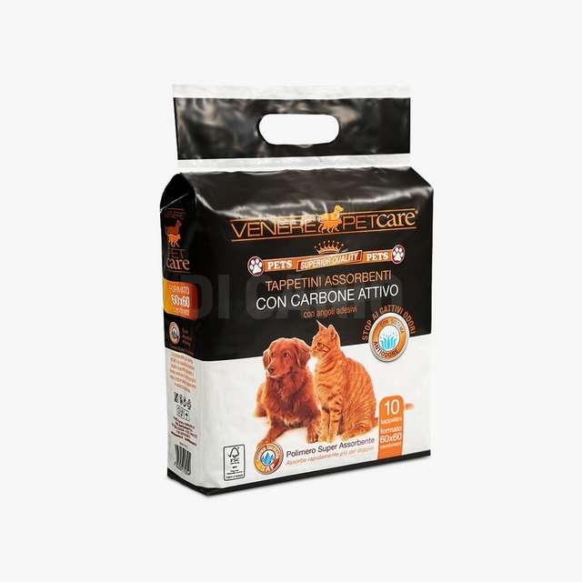 Tappetini assorbenti cani e gatti con carbone attivo 60x60 - Principale