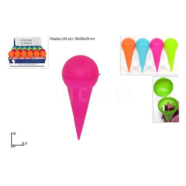 Posacenere in plastica da spiaggia . - Principale