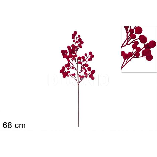 Stelo 68cm bacche in velluto bordeaux - Principale