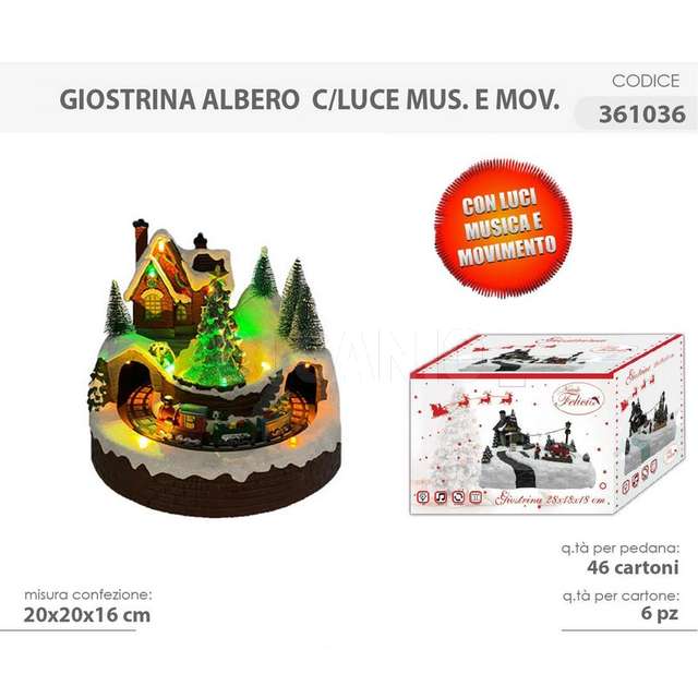 Giostrina con luce musica e movimento albero 20x20x16cm - Principale