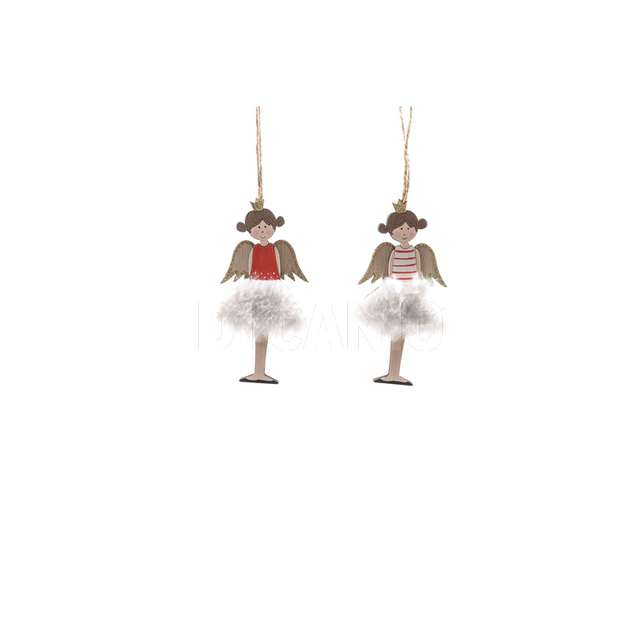 Pendente angelo in legno 7xh.12cm assortito - Principale