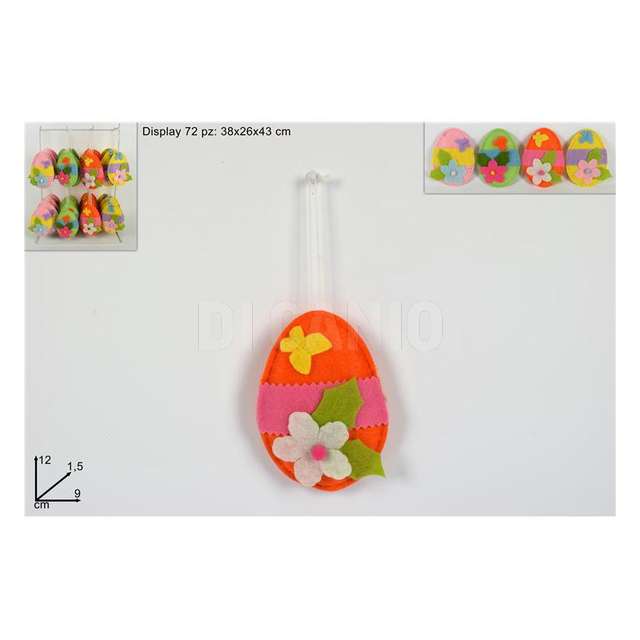 Appendino uovo con fiori tessuto 4 colori - Principale