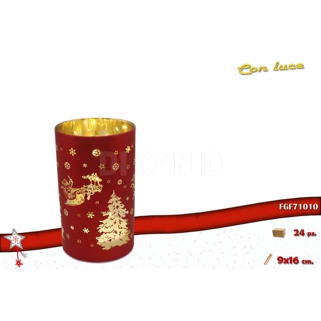 Lamapada vetro luminosa col. rosso 9x16 - Principale
