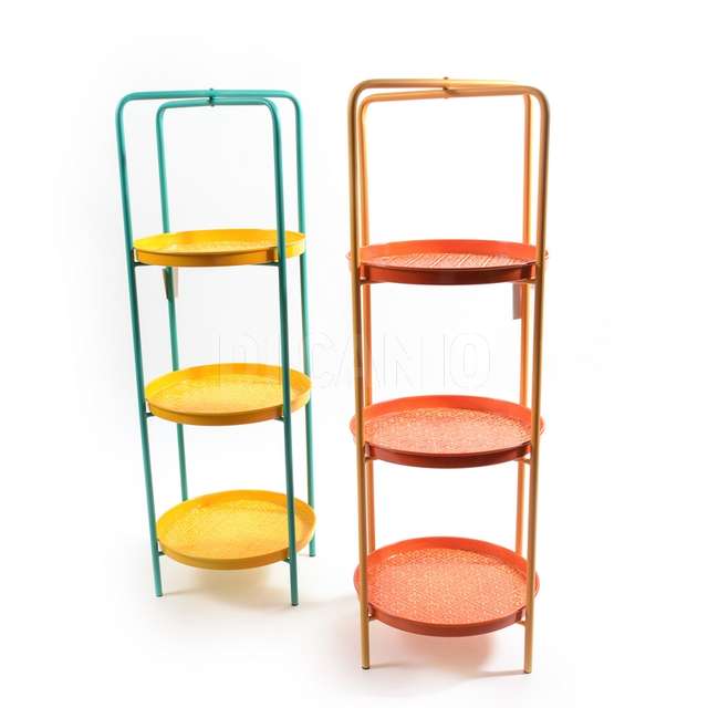 Mobiletto in metallo 3 ripiani cm.34x34x92h colori assortiti - Principale