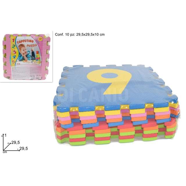 Tappeto puzzle numeri 29,5x29,5x0,8cm 10pz - Principale