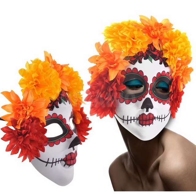 Maschera teschio con rose fiori p.-74054 - Principale