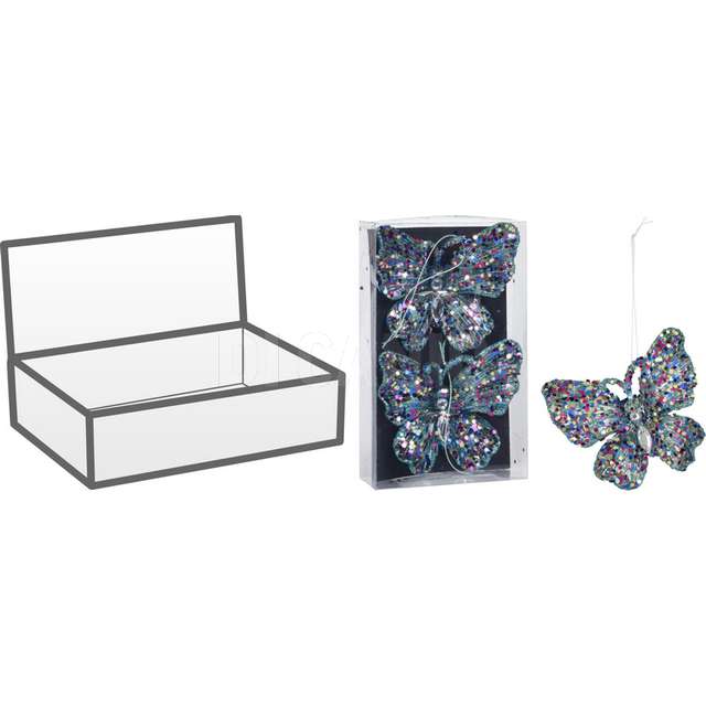 Butterfly hang deco 11cm 2pcs - Principale