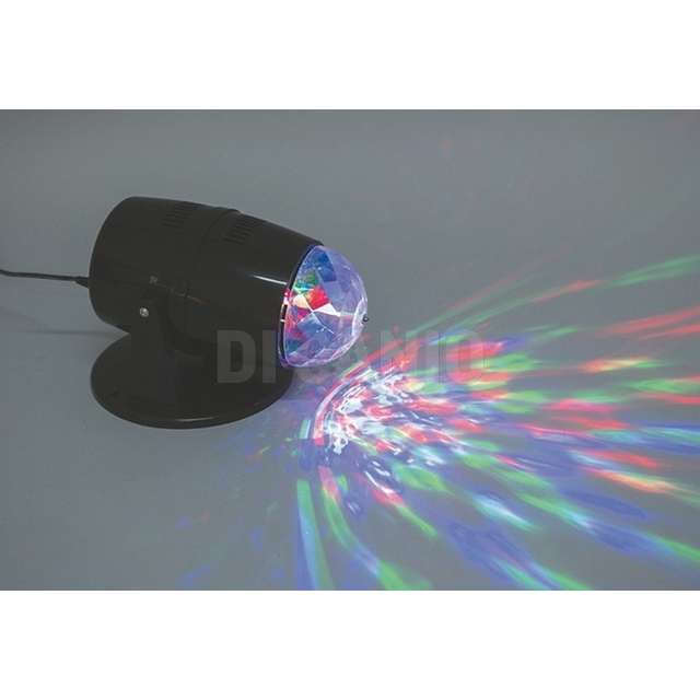 Proiettore cm.15x24h 3led rgb base tonda rotante a batteria euron. el-74234 - Principale