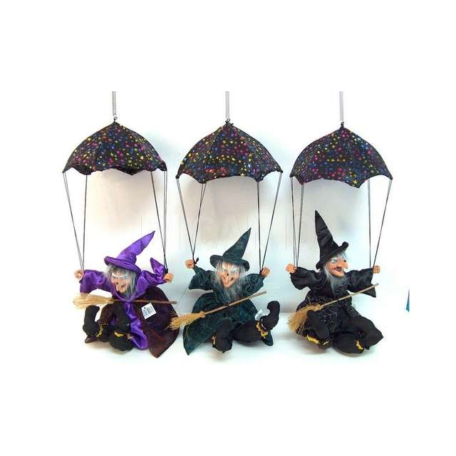 Befana c/ombrel.45cm. c/risata/luce/mov. a tocco 3 colori creare - Principale