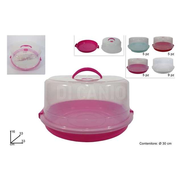 Contenitore portatorta cm.30 4 colori - Principale