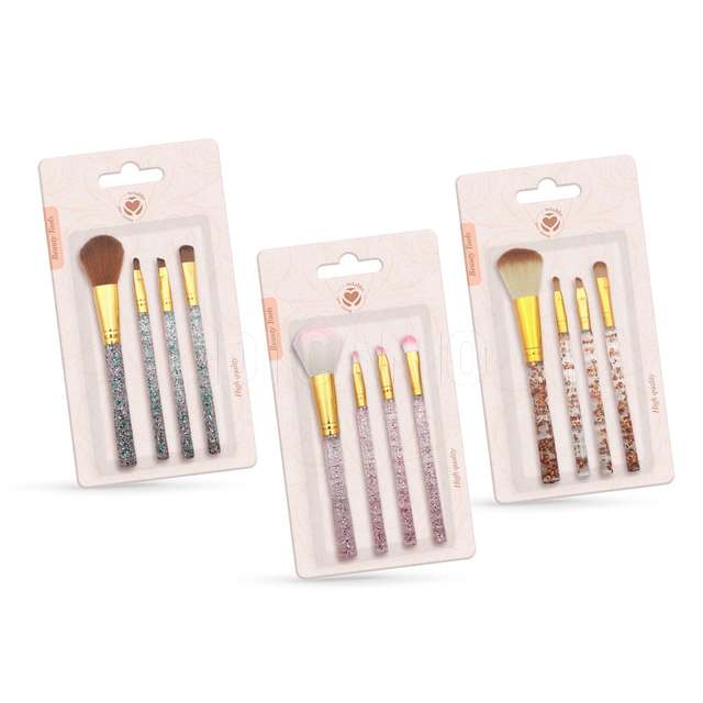 Set pennelli makeup 4pz sparkle vari colori - Principale
