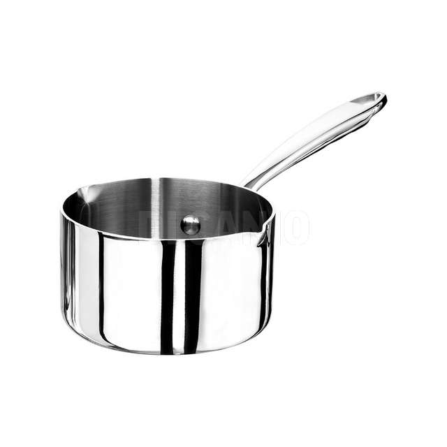 Casseruola alta 1 manico alluminio inoxlucido ind, con 2 becchi cm.14x8 agnelli - Principale