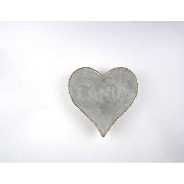 Centrotavola cuore cemento c_bordo lucente 17,5x15x3,5cm. imis. creare - Principale