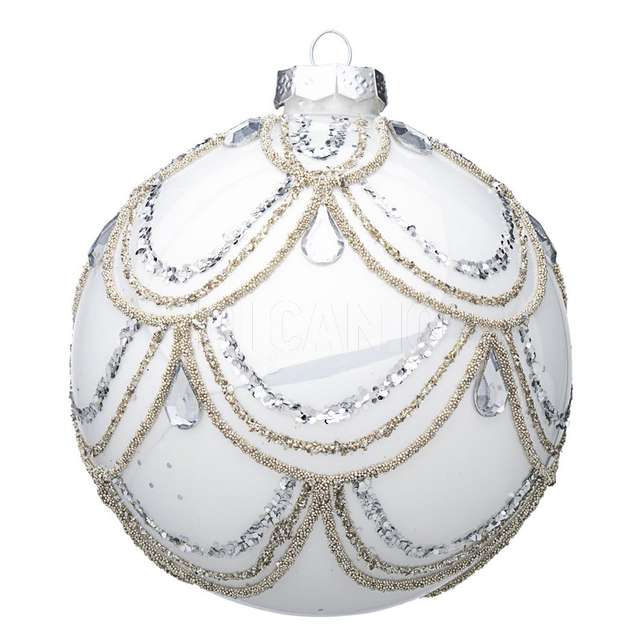 Sfera in vetro lavish bianco d100 - Principale